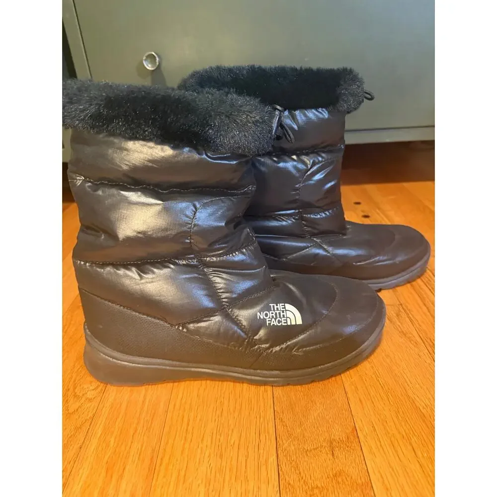 The North Face Nuptse Apres Puffer Boots Black Winter Womens Sz 8